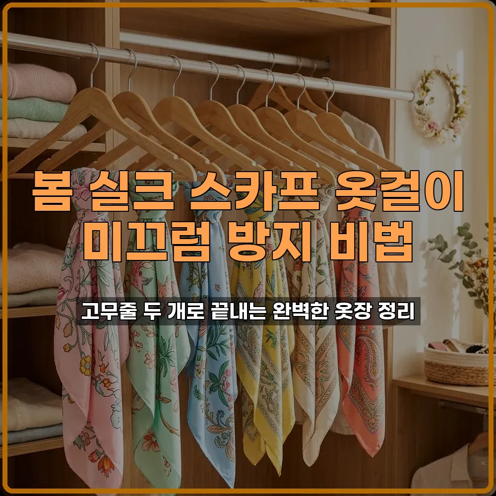 봄 실크 스카프 옷걸이